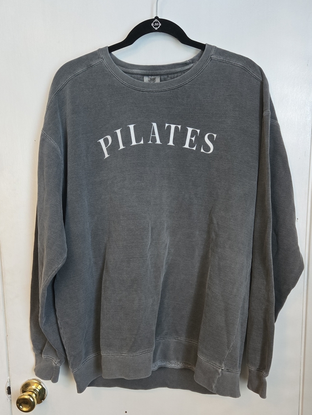 Comfort Colors Gray 'PILATES' Crewneck Sweatshirt Sz XL